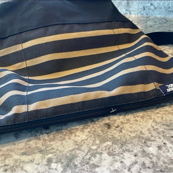 Lands' End Black and Brown Striped Tote Bag - Picture 4 of 6